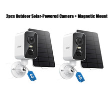 2PCS ieGeek 4G LTE Cellular Security Camera 2K Solar Power Camera Outdoor, IP66