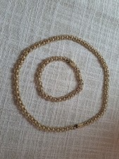 Schmuckset - Halskette Armband goldfarben