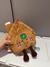 Jellycat Amuseable Fluffy Gingerbread House Plush Doll Gift Kids Toy