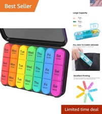 Pill Organizer 3 Times a Day, Daily Pill Box 7 Day, Weekly Cases Medicine Org...