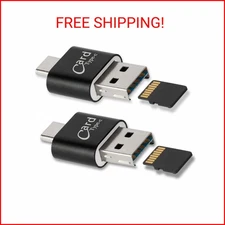 [2 Pack] Micro SD Card Reader for Android Phone,Micro SD Card to USB Adapter, Mi