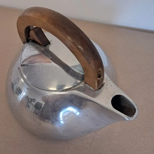 Vintage Picquot Ware Kettle Magnalium Wood Handle Mid Century