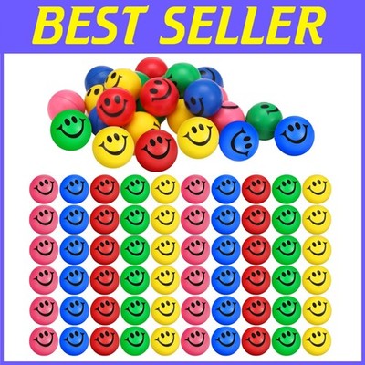 Smile Face Foam Stress Balls - Mini Soft Anxiety Relief Toys