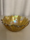 Vintage Indiana Glass Marigold Carnival Glass Sunflower Bowl 7”