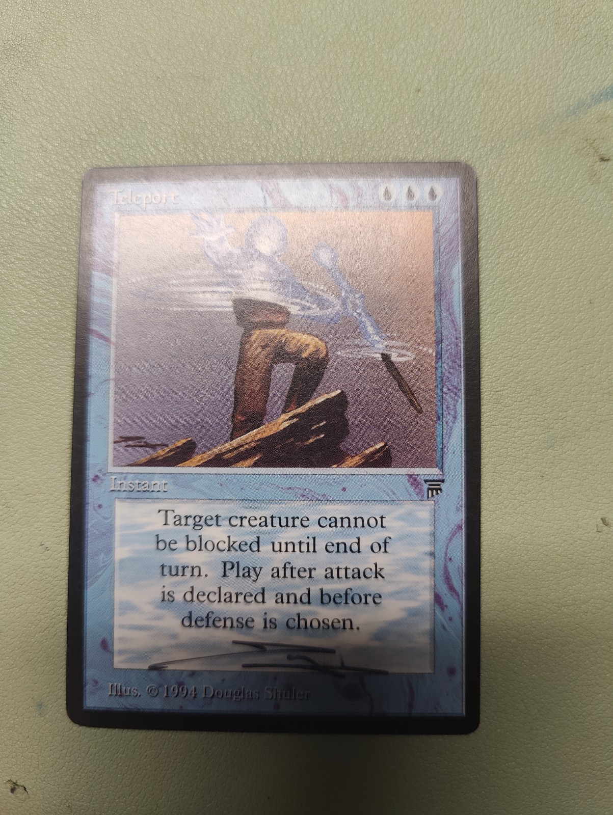 MTG✨Artist Signed TELEPORT✨Legends NM RARE Instant 1994 Douglas Shuler Art