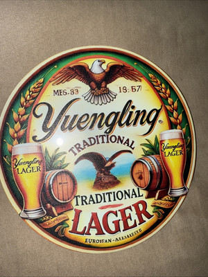 Love This  Yuengling Traditional Lager  With Two Eagles & 2 Barrels 8 x8  Tin