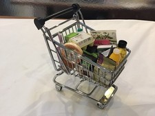 M&S collectible food minatures with shopping trolley + 16 items