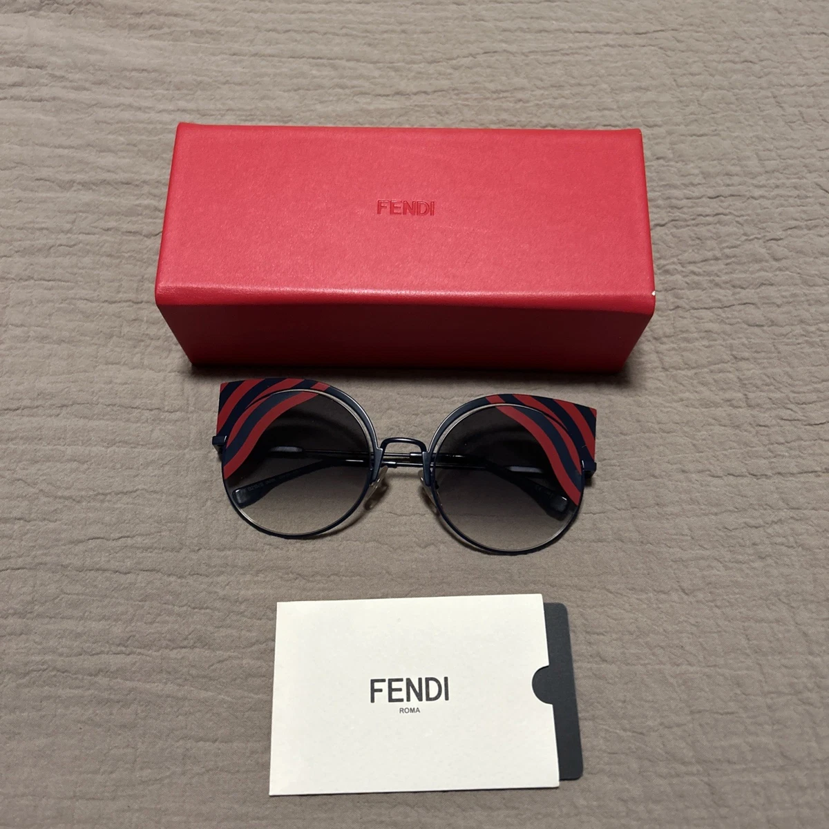 Fendi FE40163U 01V Sunglasses Shiny Black Cat Eye Frame, Blue Lenses Fendi Fendi Roma FE40163U Sunglasses | Neiman Marcus main image 4
