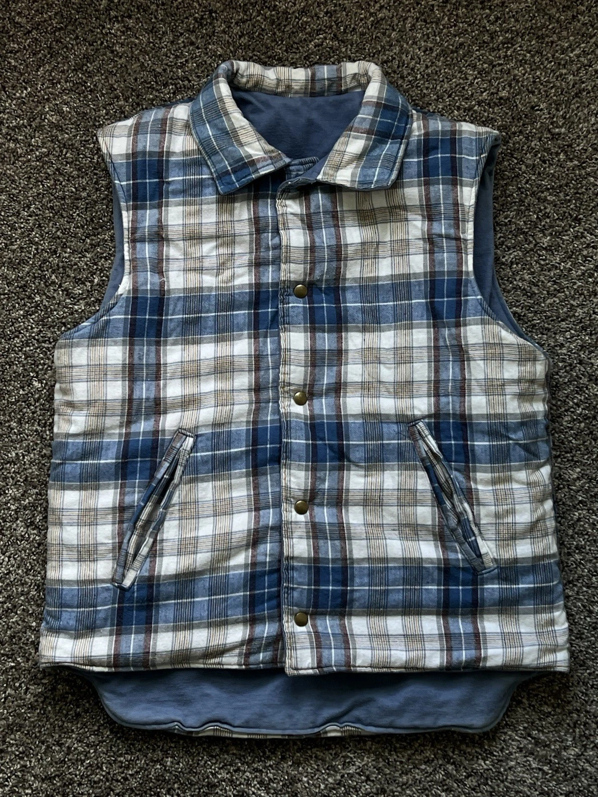 Vintage Reversible Plaid Button Vest Size Large
Opens in a new window or tab
