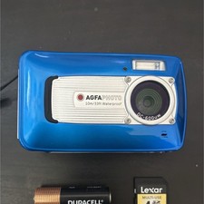 AgfaPhoto DC-600uw Underwater Camera Blue 6.0MP Waterproof w/ Batteries SD Card