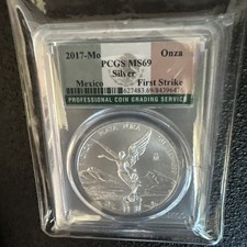 2017-Mo Mexico 1 Onza Silver Libertad PCGS MS69 First Strike