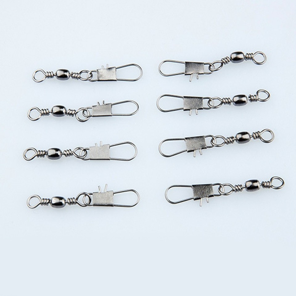 20Pcs Durable Fishing Hook Connector Barrel Swivel Metal Link Ring ...