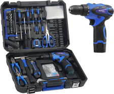 Tool Box-261-Piece Home Tool Kit with 12V Cordless Drill  Accessories  Electri