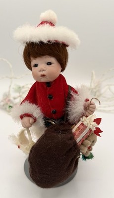 Vintage Kaiser Chicago Christmas Doll Santa Outfit Teddy Bear Candy Cane Figure