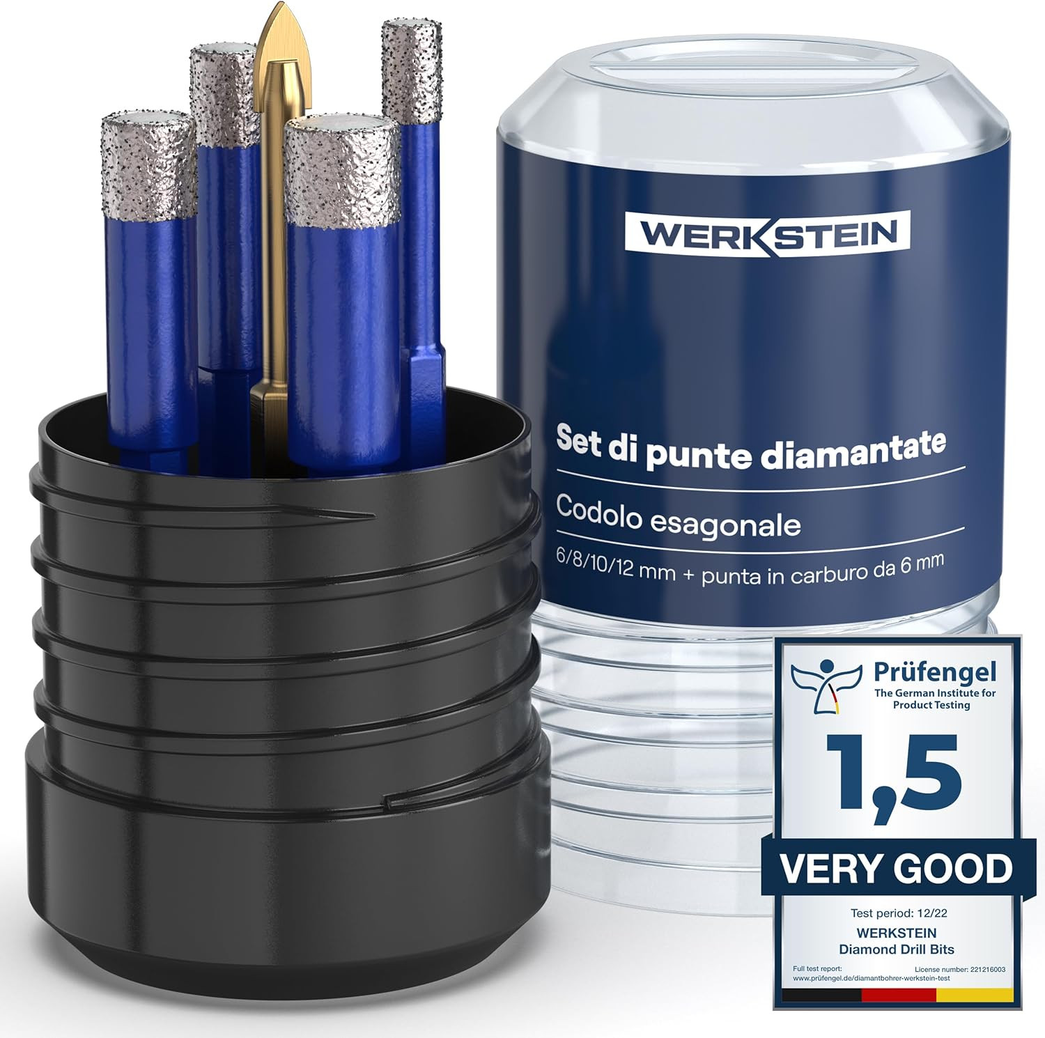 Set Foratura Piastrelle Diamante e Carburo | 6 Pezzi Professionale