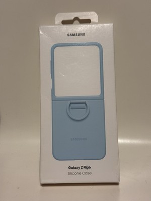 NEW Original Light Blue Samsung Galaxy Z Flip6 Silicone Case with Ring EF-PF741