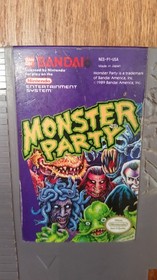 Monster Party NES Damaged Cover(Name Soldered)Cleaned, Tested, Cart Only