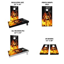 Firefighter Design 2 Themed Custom Cornhole Boards Variations