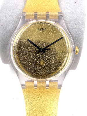 Swatch Watch NUIT DOREE SUOK122 Gold tone 41mm Great Condition New battery 2016
