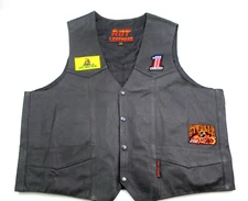 Hot Leathers V-Neck Sleeveless Snap Front Biker Vest Size 5XL With Patches