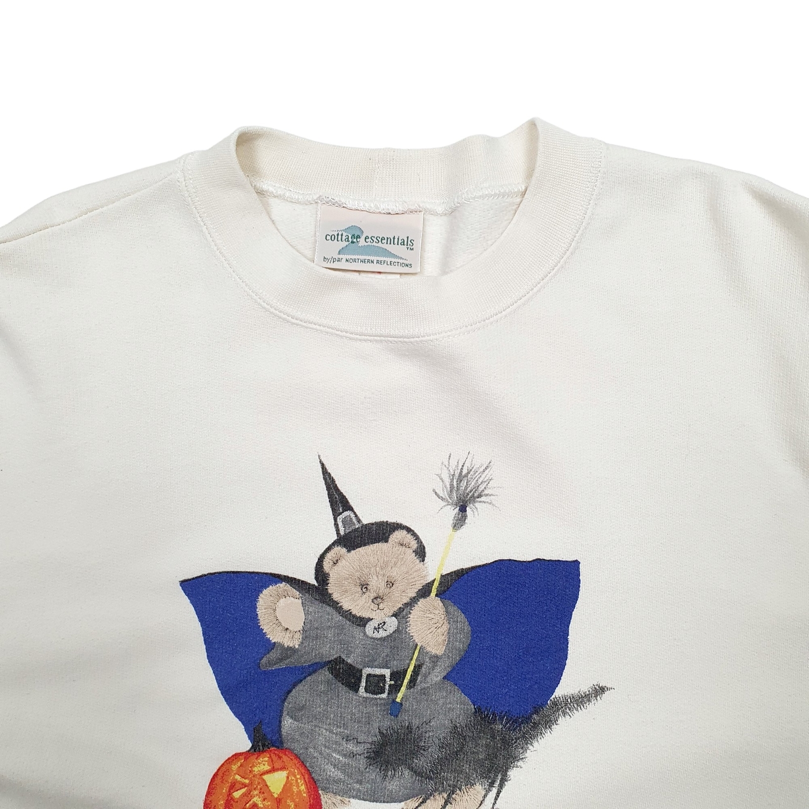COTTAGE ESSENTIALS Bear Witch Halloween Pumpkin Jumper Sweatshirt M image 2