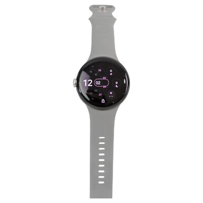 Google Pixel Watch 41mm Silver Case with Charcoal Active Band