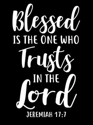 3x4 inch Bless The One Who Trusts In Lord Sticker (christian decal car bumper)