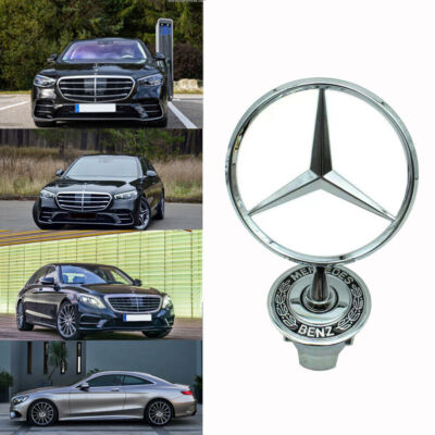 Schwarz44mm Emblem Stern Motorhaube Logo für Mercedes-Benz E200/C180/CLK200/S350