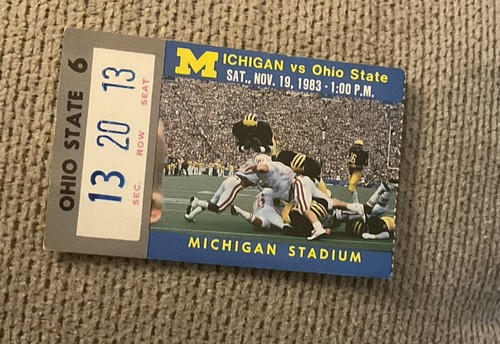 OHIO STATE VS MICHIGAN NCAA FOOTBALL TICKET STUB, NOV 19 1983 MICHIGAN STADIUM - Picture 1 of 2