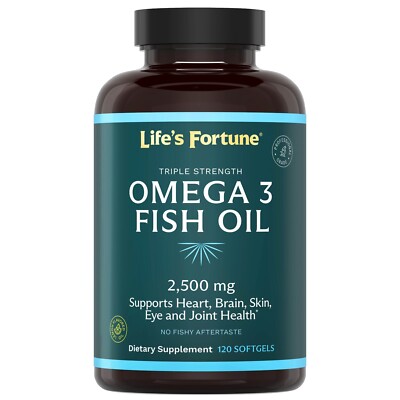 Lifes Fortune Ultra Pure Omega 3 Fish Oil, 120 Softgels, 2,400 mg