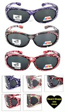 RHINESTONES POLARIZED SOLAR SHIELD FIT OVER SUNGLASSES COVER ALL GLASSES DRIVE