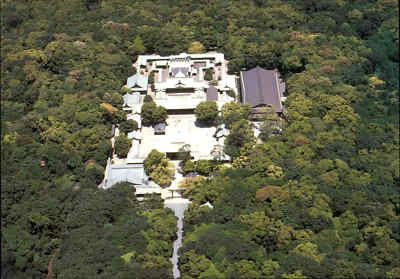 JAPAN Post Card Postkarte Aerial View of a Shrine Temple Tempel Luftaufnahme
