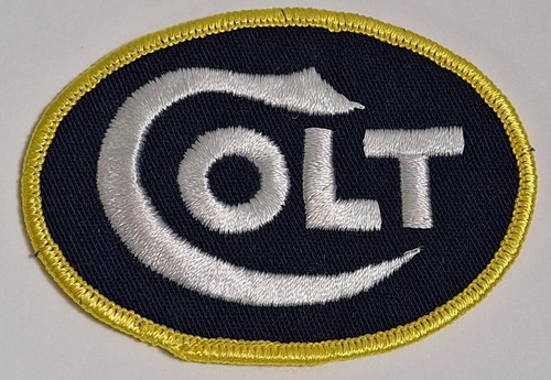 Colt Firearms Factory Embroidered Iron on Patch 2.5" x 3.5" Blue Yellow - 第 1/4 張圖片