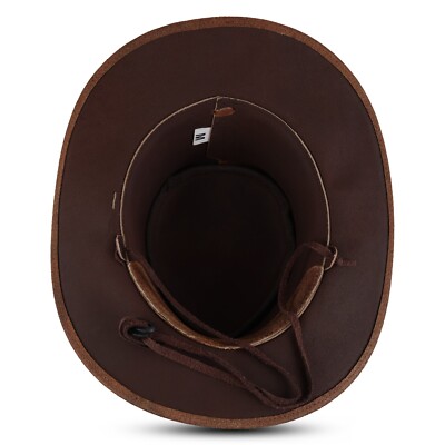 Genuine Leather Unisex Western Cowboy Hat-Handmade Cowboy  display picture 1