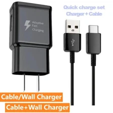 3ft USB Type C Cable/Wall Charger Adapter for Samsung Galaxy S8 S9 S20 S20+ S21+
