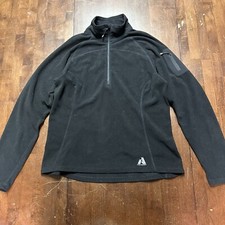 EDDIE BAUER First Ascent Sweater Women L Black Fleece Polartec 1/4 Zip Pullover