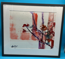 Aquarell mit roten Blumen - "All things Japanese - Sue Dix