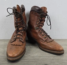 Vintage Chippewa Leather Soft Toe Vibram Sole Logger Packer Boots - Size 10 EE