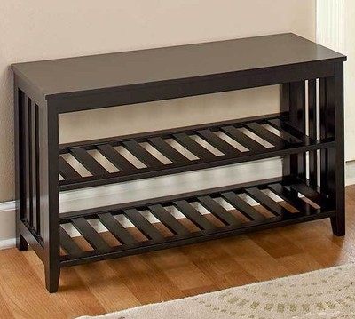 Wooden Entryway Bench Black New 681144122911 Ebay