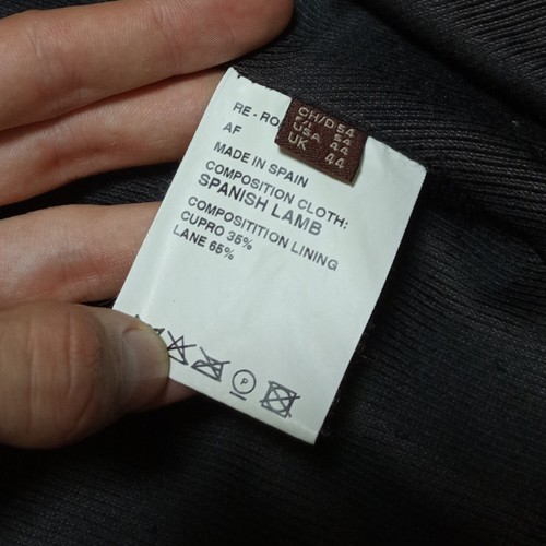 Bally Vintage Distressed Leather Bomber Jacket Made In Spain Blue Y2K Size 54 - Picture 18 of 19