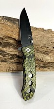 Pocket Knife Spring Assisted Reptile Green 3.25 Blade 7 Overall Stainless 12
