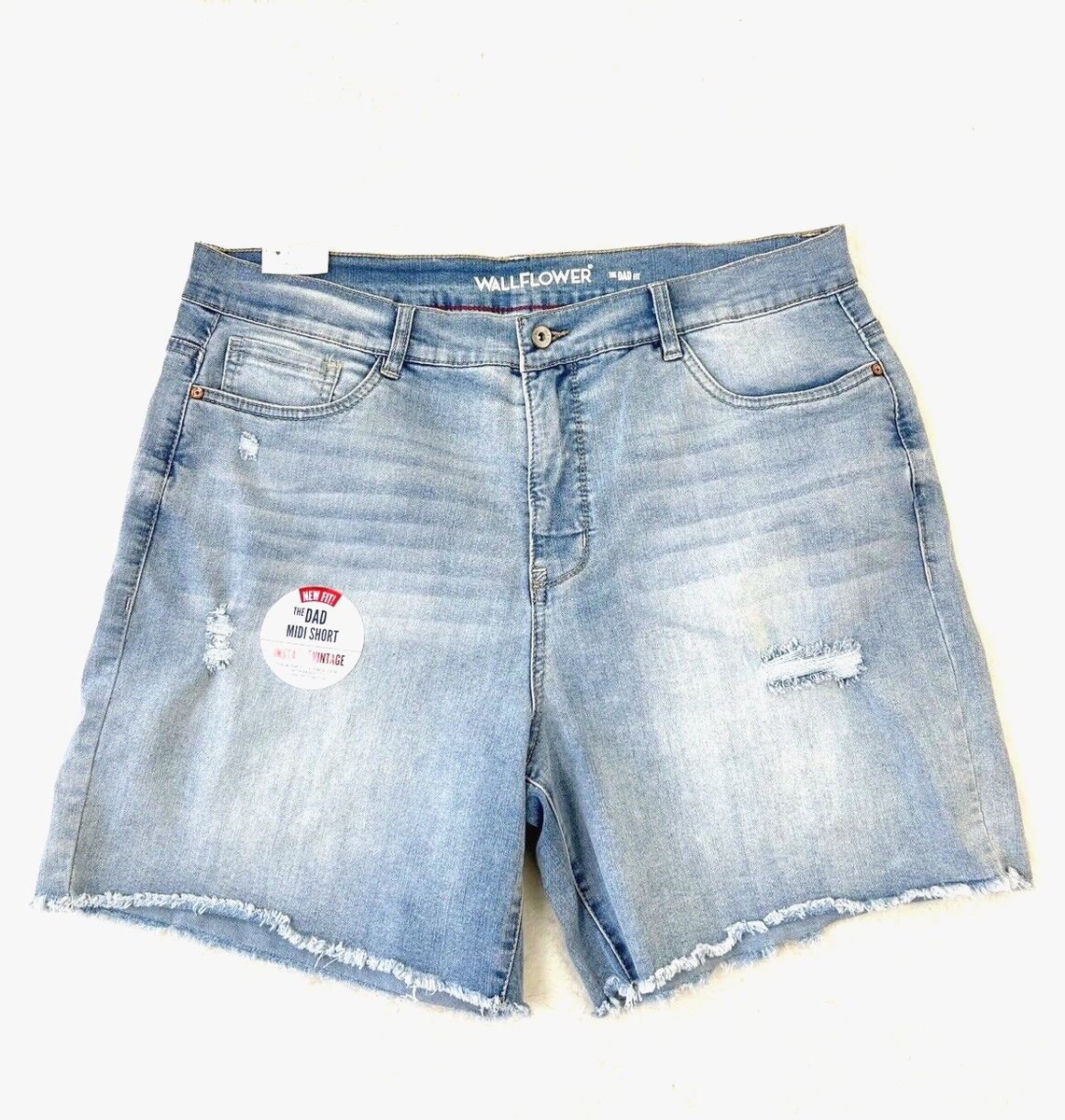 WALLFLOWER Women's Size 18 W Regular Denim Blue Jean Shorts