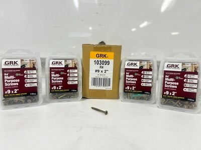 4 BOXES GRK#9x2'' Star Drive Bugle Head R4 Steel R4 Multi-Purpose Screws 103099