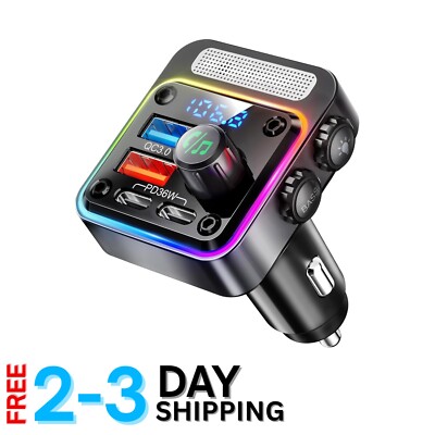 Multi-Functional 54W Bluetooth Car Adapter with Deep Bass & Plug and Play Design