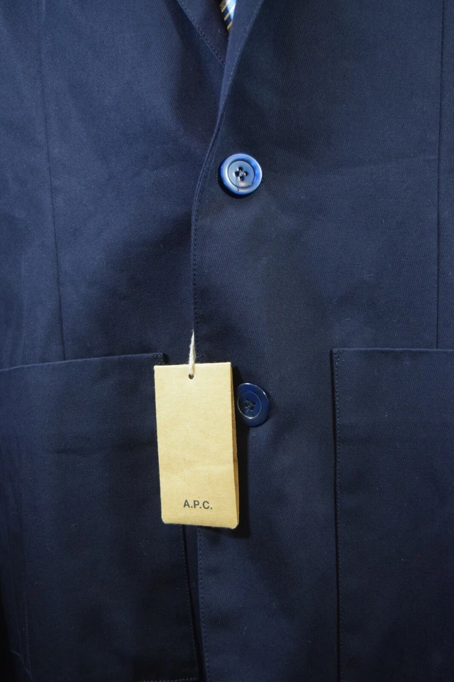 $530 A.P.C. Chaqueta Blazer Rue Madame Paris Para Hombre Azul Marino Forrada con Dos Botones 2XL Foto 4 de 4