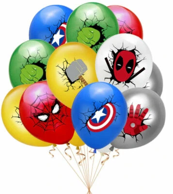 Avengers Balloon Spider-man Marvel Superhero Birthday Party Decoration 12" 12pcs