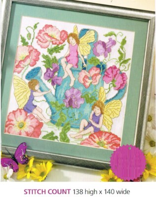 WATERING CAN  FAIRIES   CROSS STITCH  PATTERN ONLY -  HH  D