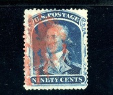 Scott 39 Used FVF US 1860 Washington Rare Red Cancel SCV $10,500