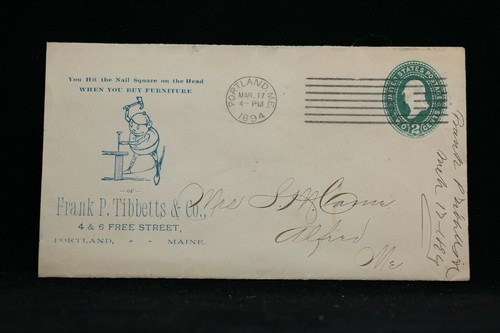 Maine: Portland 1894 Tibbetts Furniture Working Brownie Advertising Cover