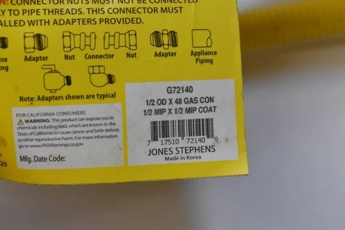 Jones Stephens G72140 48" Stainless Steel Gas Connector Tool Yellow ODX48 - Picture 4 of 6